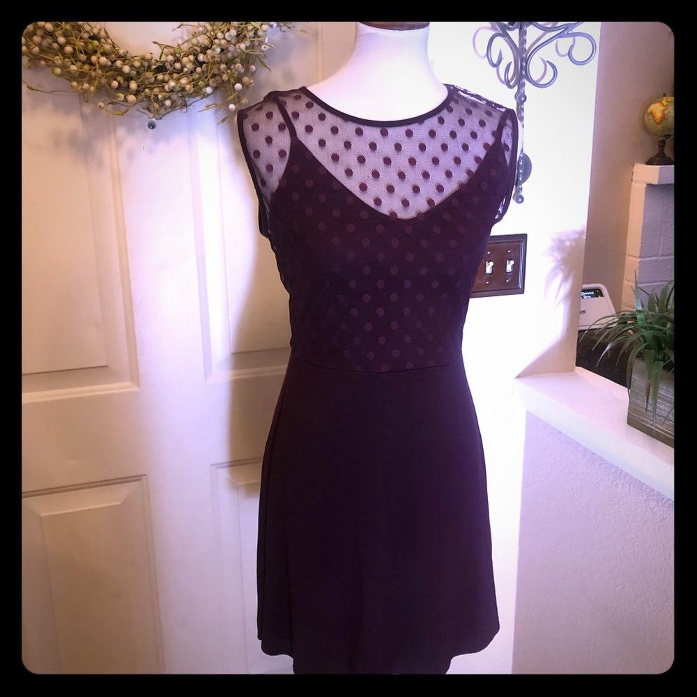 Victoria’s Secret Burgundy Sheer Polka Dot Dress